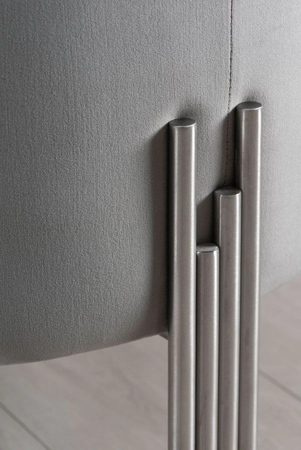 Rubell Large Stool Dove Grey Silver Base 5 Rubell Large Stool Dove Grey Silver Base - Image 3