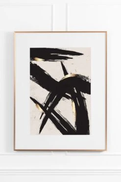 Black Gold No.1 Wall Art - Brass Frame