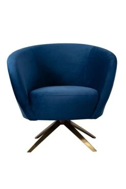 Brodie Swivel Chair - Navy Blue - Brass Base -Furniture Sale Store brodie chair blue cu2 web 2