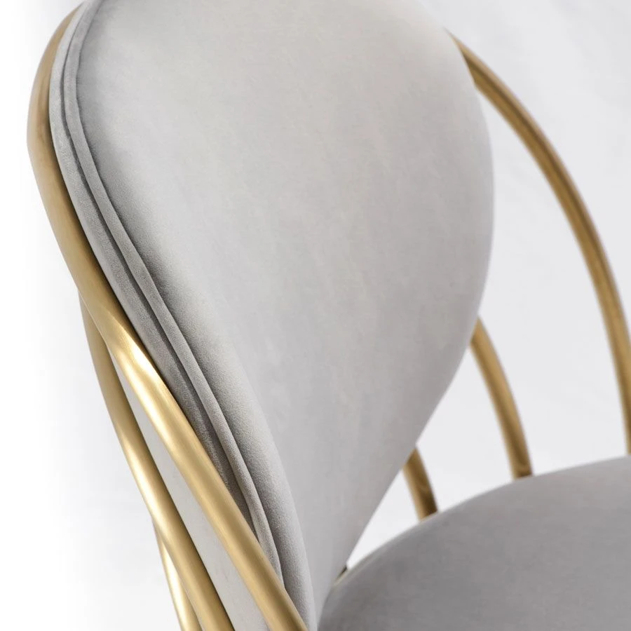 Cascade Brass Swivel Chair - Dove Grey 7 Cascade Brass Swivel Chair - Dove Grey - Image 5