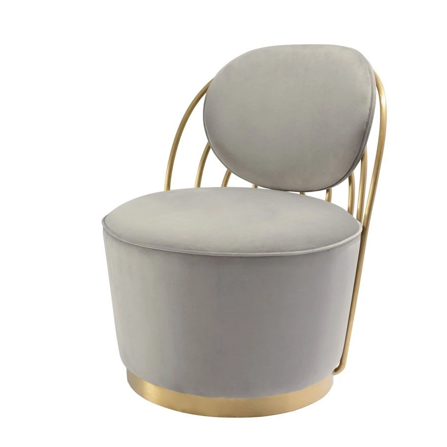 Cascade Brass Swivel Chair - Dove Grey 5 Cascade Brass Swivel Chair - Dove Grey - Image 3