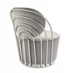 Cascade Silver Swivel Chair- Dove Grey