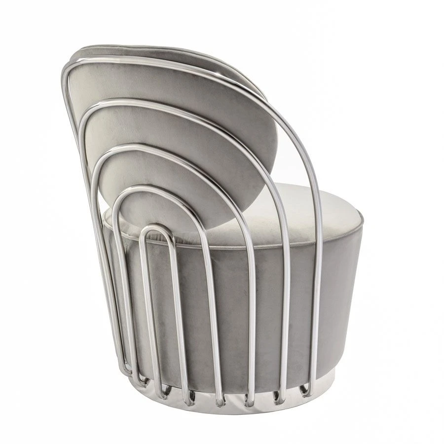 Cascade Silver Swivel Chair- Dove Grey 3 Cascade Silver Swivel Chair- Dove Grey