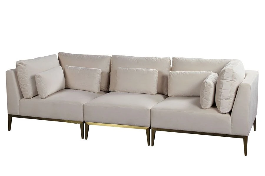 Cassie Three Seat Sofa – Chalk – Brushed Brass Base 5 Cassie Three Seat Sofa – Chalk – Brushed Brass Base - Image 3