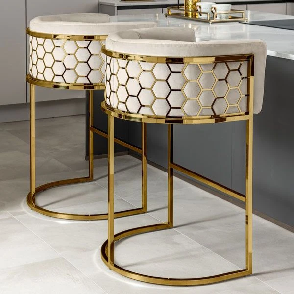 Alveare Counter Stool Brass - Chalk 4 Alveare Counter Stool Brass - Chalk - Image 2