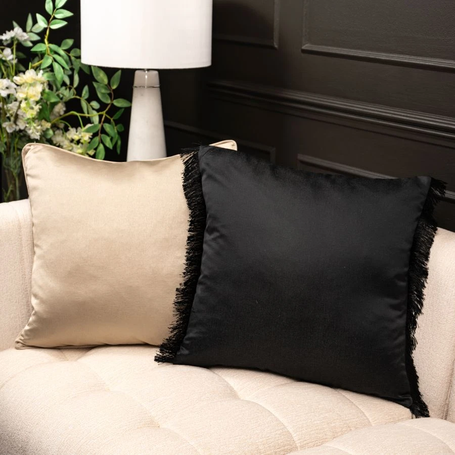 Taupe Crepe Square Cushion 5 Taupe Crepe Square Cushion - Image 3