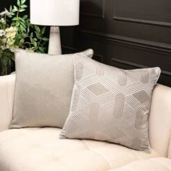 Dove Grey Double Sided Square Cushion -Furniture Sale Store cushion 70 cushion 51 ls web