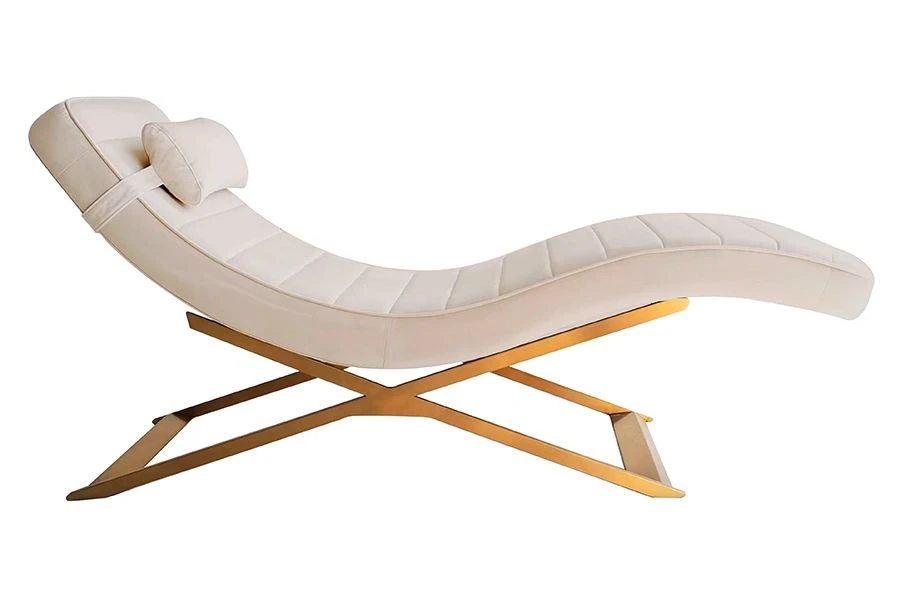 Dexter Chaise Longue Chalk And Brass 4 Dexter Chaise Longue Chalk And Brass - Image 2