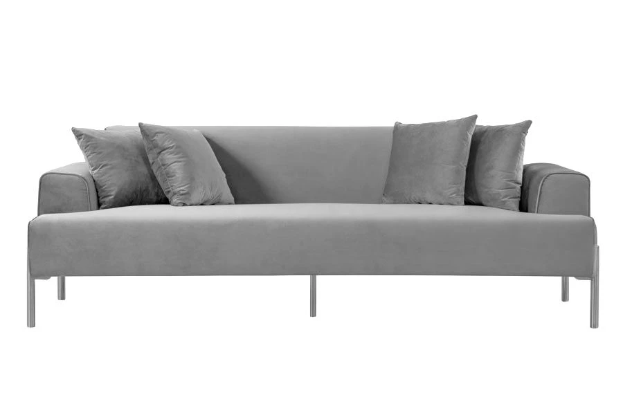 Duke Three Seat Sofa - Dove Grey - Silver Legs 5 Duke Three Seat Sofa - Dove Grey - Silver Legs - Image 3