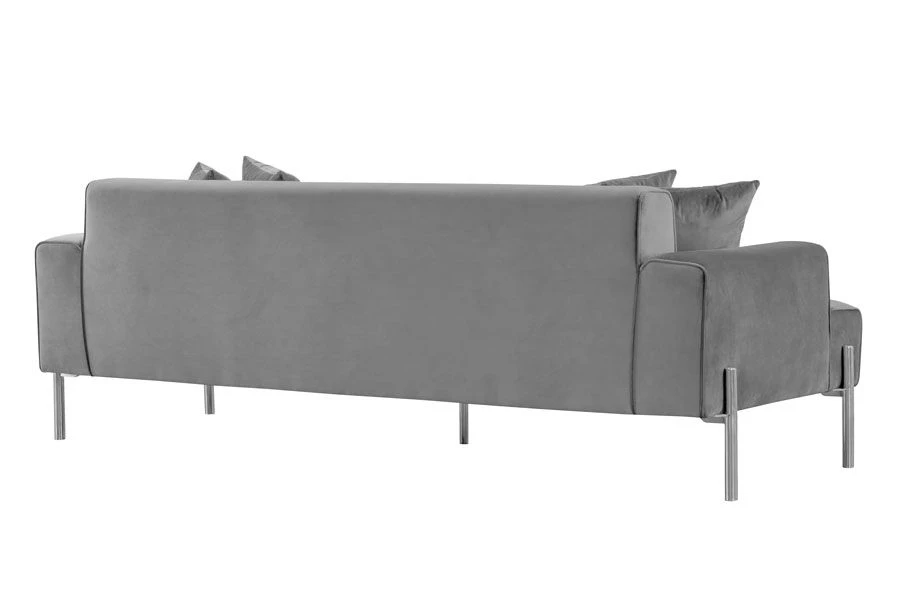 Duke Three Seat Sofa - Dove Grey - Silver Legs 7 Duke Three Seat Sofa - Dove Grey - Silver Legs - Image 5