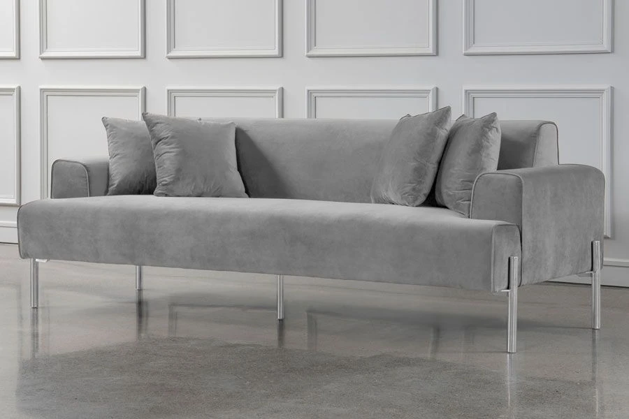 Duke Three Seat Sofa - Dove Grey - Silver Legs 6 Duke Three Seat Sofa - Dove Grey - Silver Legs - Image 4