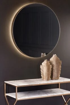 Eclipse Illuminated Mirror Champagne Gold