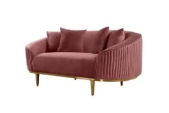 Ella Two Seat Sofa - Blush Pink- Brass Base -Furniture Sale Store ella 2seat brass pink 2 jamesweb 1