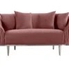 Ella Two Seat Sofa - Blush Pink- Polished Chrome Base -Furniture Sale Store ella 2seat silver pink jamesweb2