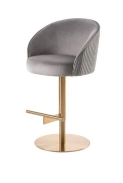 Ella Bar Stool - Dove Grey - Brass Base -Furniture Sale Store ella barstool grey brass 2 web