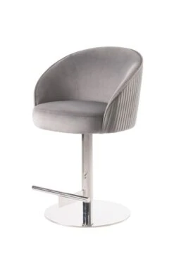 Ella Bar Stool - Dove Grey - Silver Base