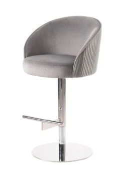 Ella Bar Stool - Dove Grey - Silver Base -Furniture Sale Store ella barstool grey silver 2 web
