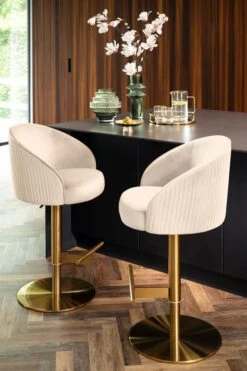 Ella Bar Stool - Chalk - Brass Base -Furniture Sale Store ella chalk brass bar stool web