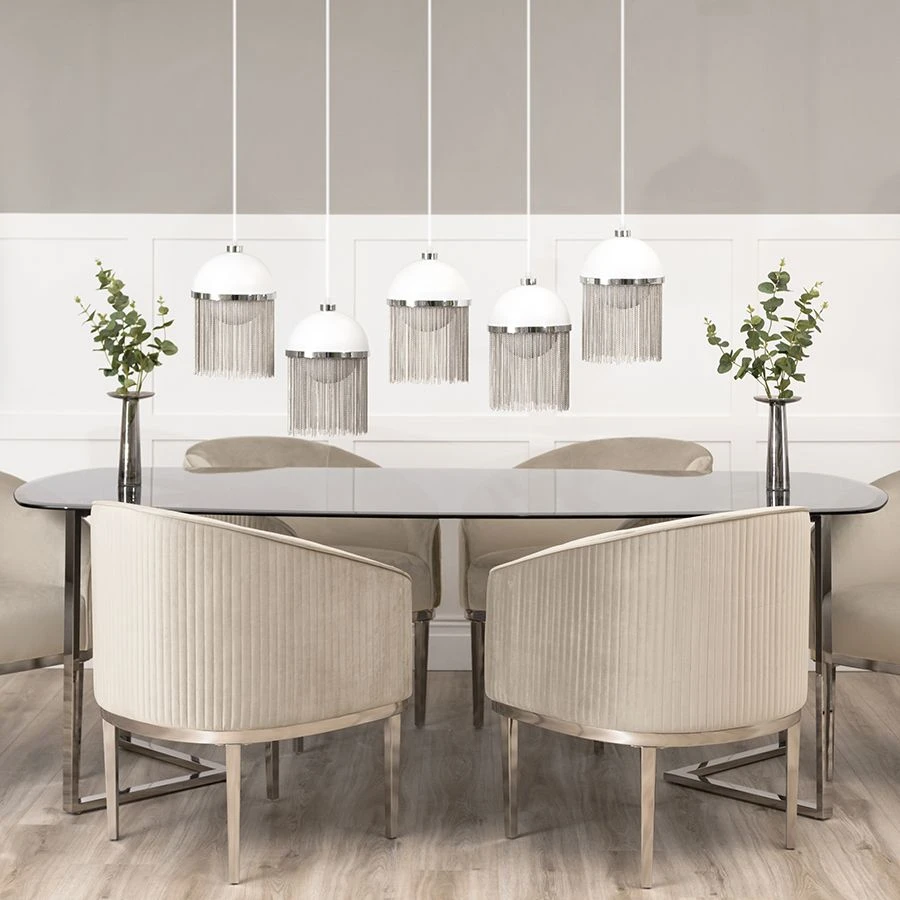 Ella Dining Chair - Chalk - Silver Base 4 Ella Dining Chair - Chalk - Silver Base - Image 2