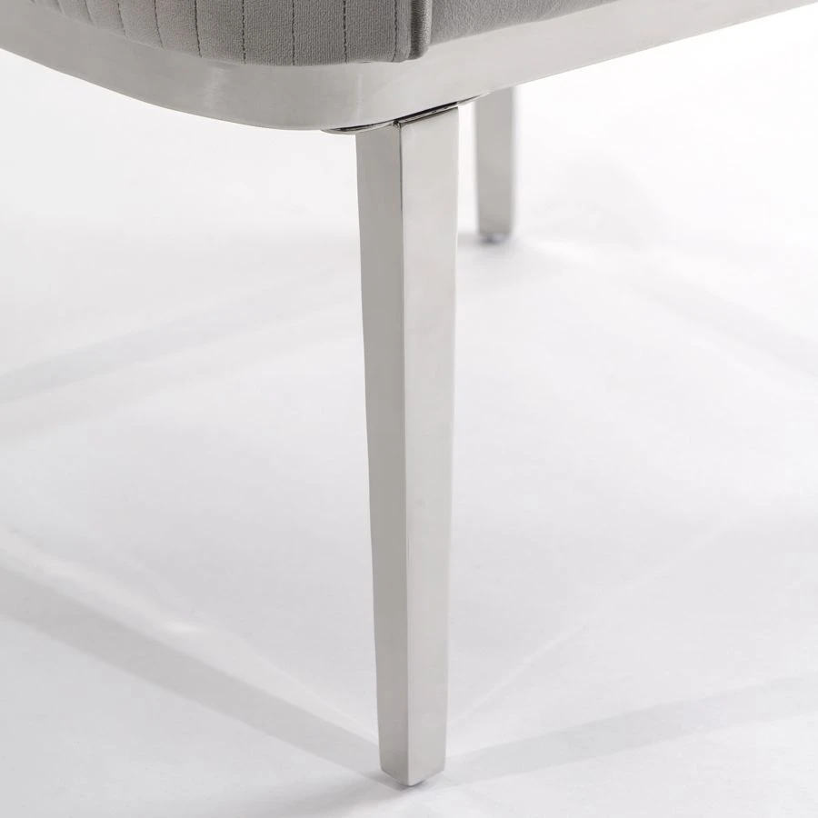 Ella Dining Chair - Dove Grey - Silver Base 7 Ella Dining Chair - Dove Grey - Silver Base - Image 5