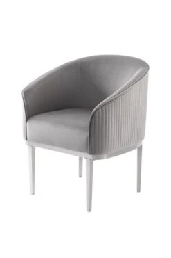 Ella Dining Chair - Dove Grey - Silver Base