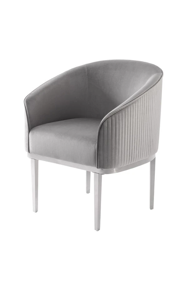 Ella Dining Chair - Dove Grey - Silver Base 3 Ella Dining Chair - Dove Grey - Silver Base