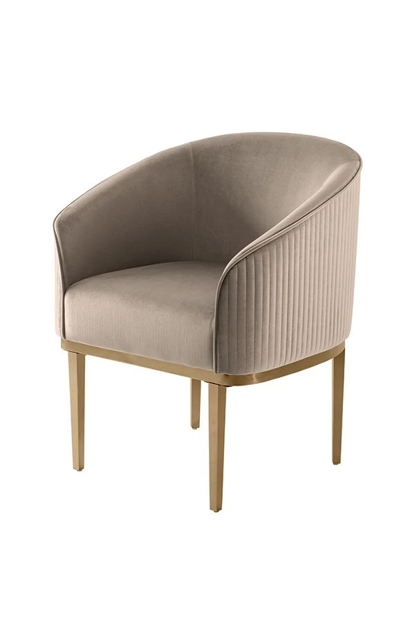 Ella Dining Chair - Taupe - Brass Base 3 Ella Dining Chair - Taupe - Brass Base