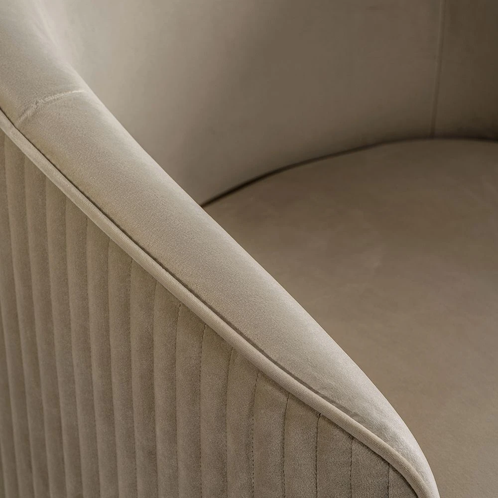 Ella Dining Chair - Taupe - Brass Base 6 Ella Dining Chair - Taupe - Brass Base - Image 4