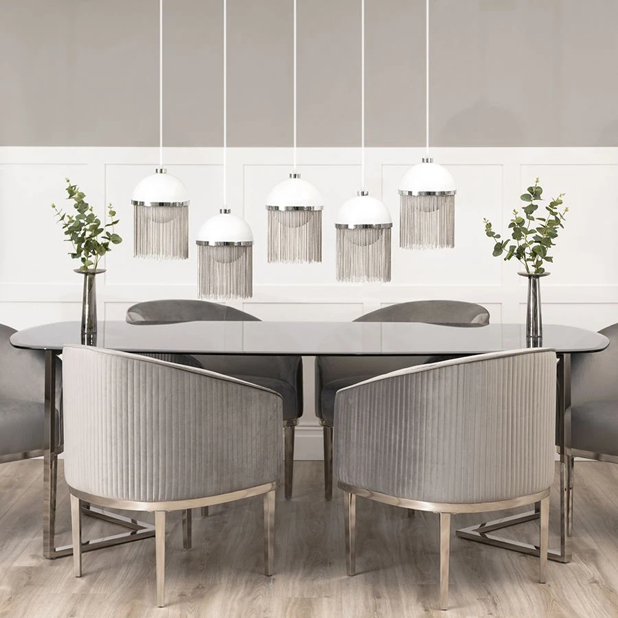 Ella Dining Chair - Dove Grey - Silver Base 4 Ella Dining Chair - Dove Grey - Silver Base - Image 2