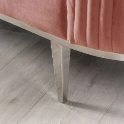 Ella Three Seat Sofa - Blush Pink - Polished Chrome Base -Furniture Sale Store ella pinl silver sofa detail leg web
