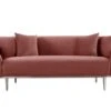 Ella Three Seat Sofa - Blush Pink - Polished Chrome Base 2 Ella Three Seat Sofa - Blush Pink - Polished Chrome Base -Furniture Sale Store ella sofa chrome pink front cutout web 1