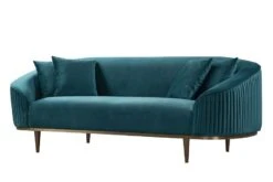 Ella Three Seat Sofa - Peacock- Brass Base -Furniture Sale Store ella three seat sofa brass peacock cutout 01 leg removed web 1 1