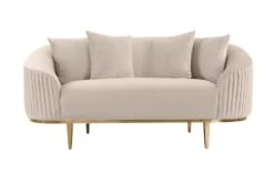 Ella Two Seat Sofa - Chalk - Brass Base