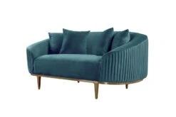 Ella Two Seat Sofa - Peacock- Brass Base 9 Ella Two Seat Sofa - Peacock- Brass Base -Furniture Sale Store ella two seat sofa brass peacock cutout 01 web 2