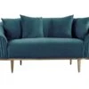 Ella Two Seat Sofa - Peacock- Brass Base 1 Ella Two Seat Sofa - Peacock- Brass Base -Furniture Sale Store ella two seat sofa brass peacock cutout 02 web 1 1