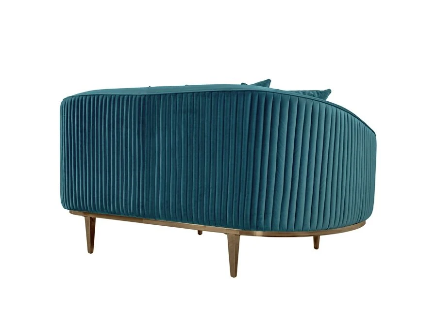 Ella Two Seat Sofa - Peacock- Brass Base 6 Ella Two Seat Sofa - Peacock- Brass Base - Image 4