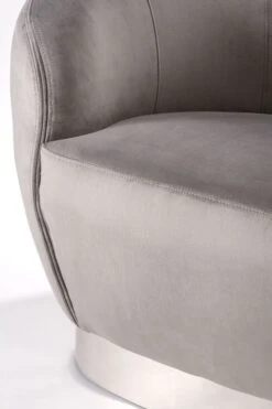 Equinox Armchair – Dove Grey – Polished Chrome Base -Furniture Sale Store equinox armchair grey silver detail 3 web
