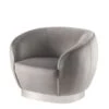 Equinox Armchair – Dove Grey – Polished Chrome Base -Furniture Sale Store equinox armchair grey silver front web