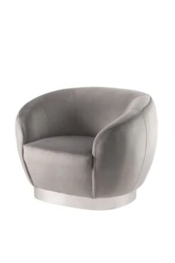 Equinox Armchair – Dove Grey – Polished Chrome Base