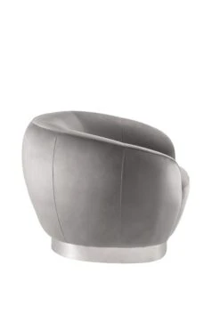 Equinox Armchair – Dove Grey – Polished Chrome Base -Furniture Sale Store equinox armchair grey silver side web