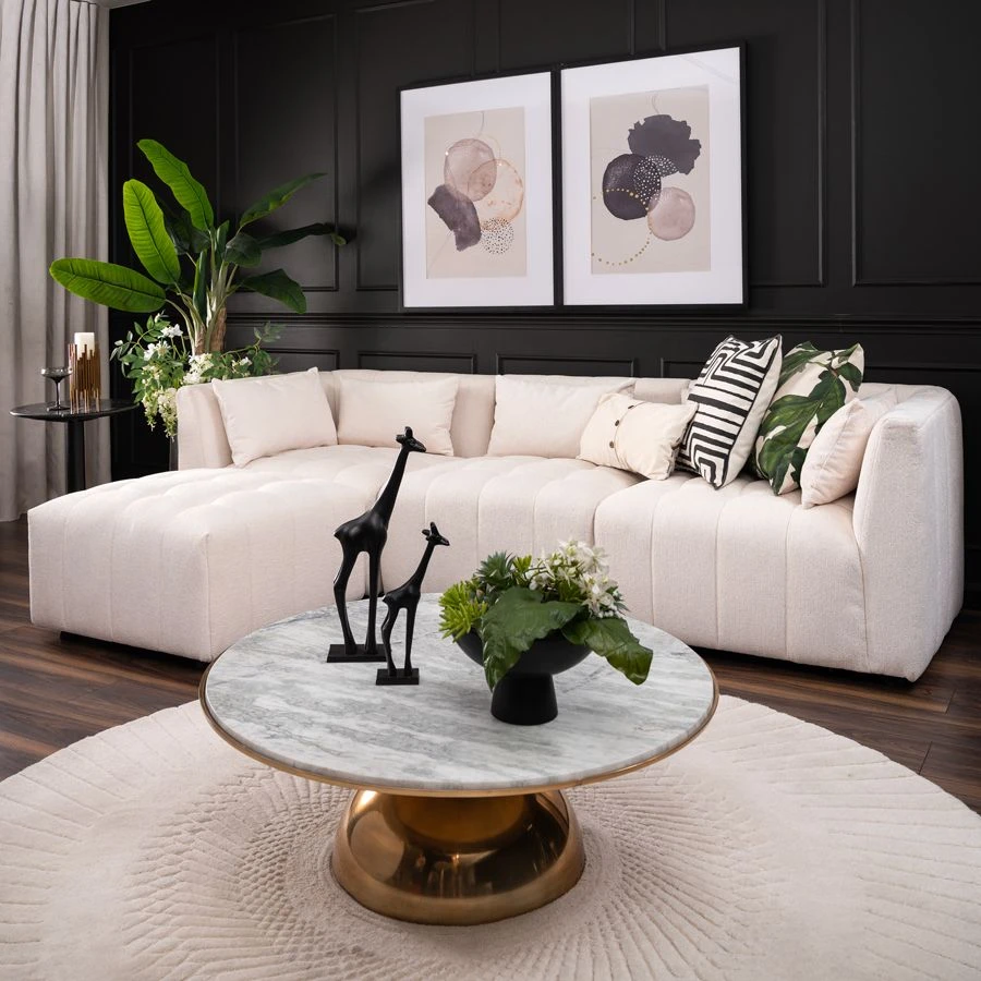 Essen Three Seat Corner Sofa – Cream Chenille 4 Essen Three Seat Corner Sofa – Cream Chenille - Image 2