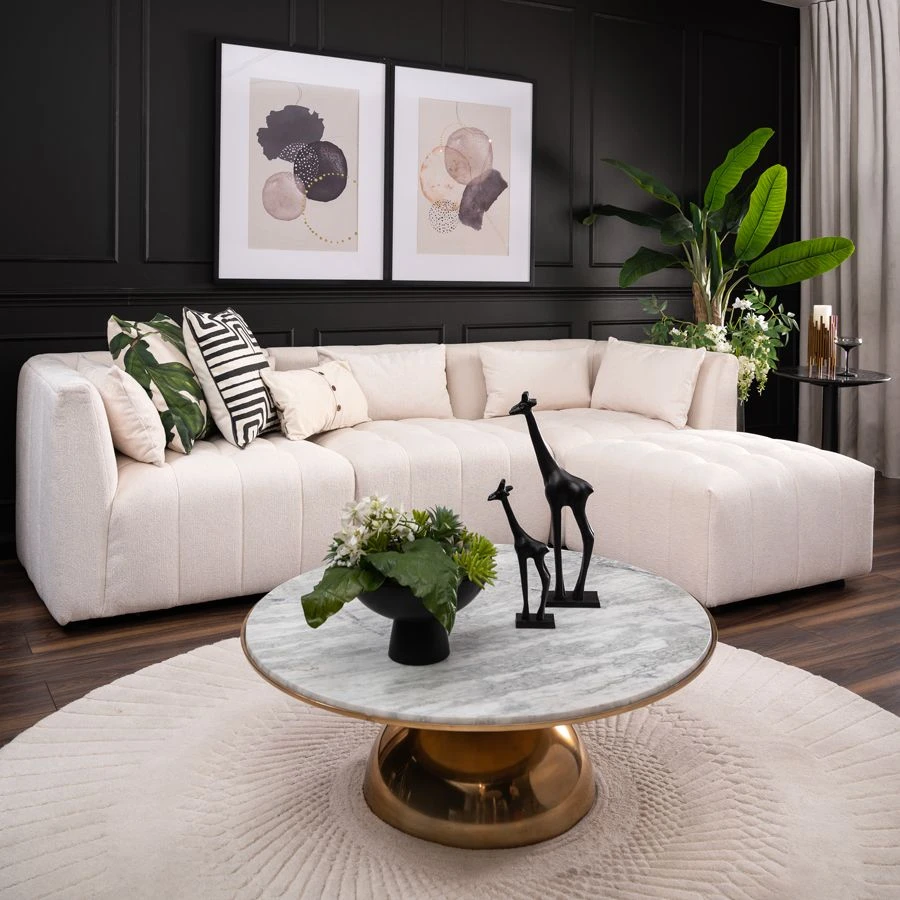 Essen Three Seat Corner Sofa – Cream Chenille 6 Essen Three Seat Corner Sofa – Cream Chenille - Image 4