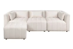 Essen Three Seat Corner Sofa – Cream Chenille