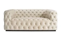 Frankfurt Two Seat Sofa – Chalk – Black Base