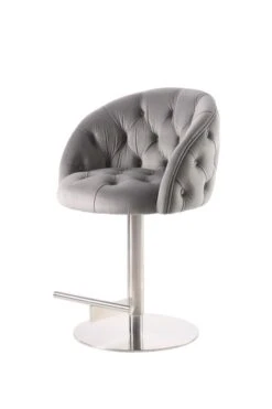 Frankfurt Bar Stool - Dove Grey - Silver Base