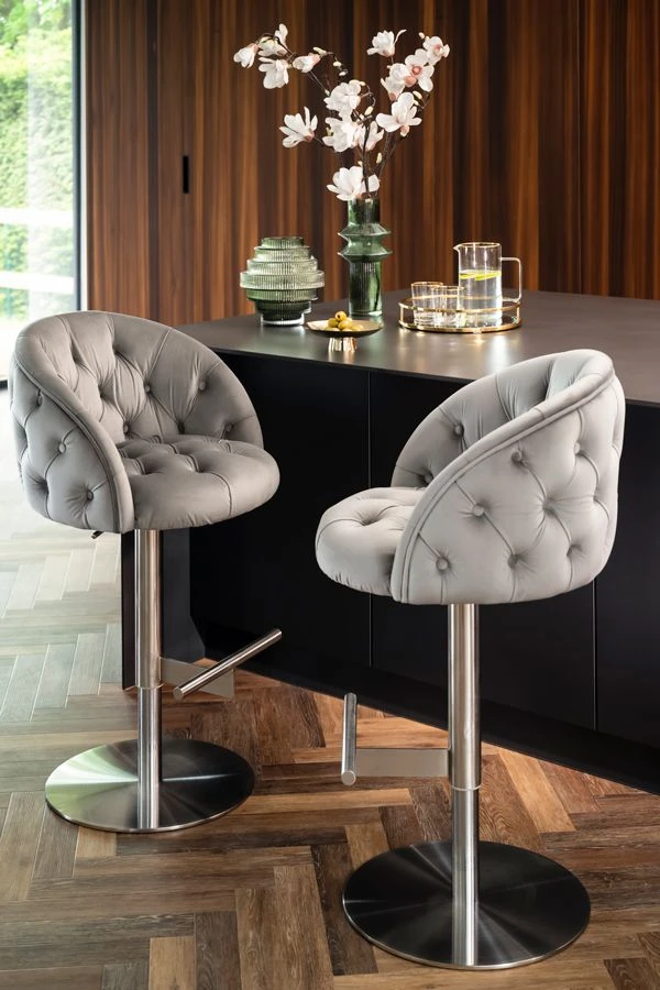 Frankfurt Bar Stool - Dove Grey - Silver Base 4 Frankfurt Bar Stool - Dove Grey - Silver Base - Image 2