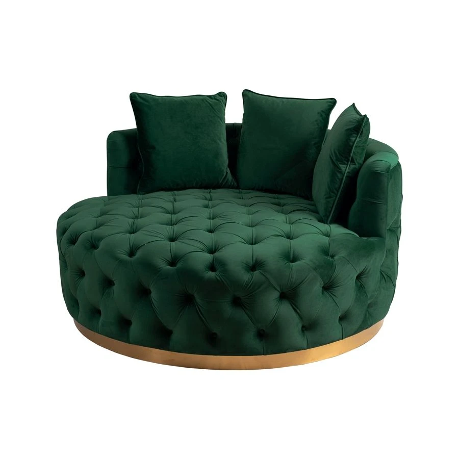 Frankfurt Loveseat - Bottle Green - Brass Base 3 Frankfurt Loveseat - Bottle Green - Brass Base