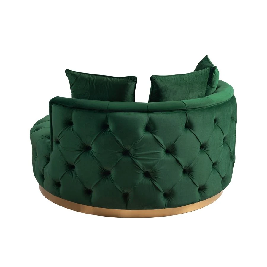 Frankfurt Loveseat - Bottle Green - Brass Base 5 Frankfurt Loveseat - Bottle Green - Brass Base - Image 3