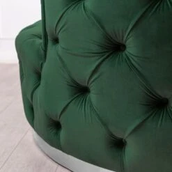 Frankfurt Loveseat - Bottle Green - Silver Base -Furniture Sale Store frankfurt loveseat silver bottle cutout 03 web