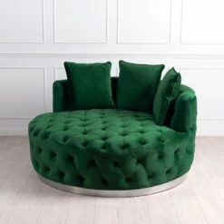 Frankfurt Loveseat - Bottle Green - Silver Base -Furniture Sale Store frankfurt loveseat silver bottle lifestyle 01 web